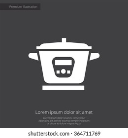 multicooker icon, on dark background