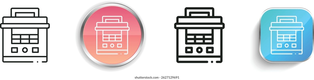 multicooker icon. Thin Linear, Regular and Button Style Design Isolated On White Background