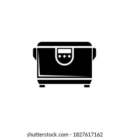 Multicooker, Kitchen Multi Cooker Machine. Flat Vector Icon illustration. Simple black symbol on white background. Multicooker, Kitchen Multi Cooker sign design template for web and mobile UI element