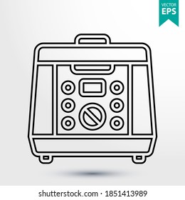 Multicooker line icon. Linear style sign for mobile concept and web design. Outline vector icon. Kitchen appliances symbol, logo. Eps 10 vector illustration.
