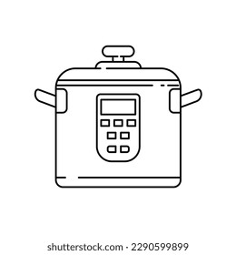 Multicooker in the linear style icon.