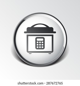 Multicooker monochrome icon  button chef cook cooker cooking.