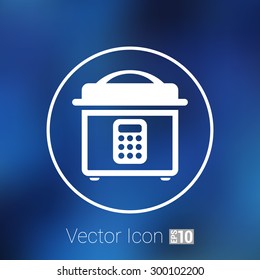 Multicooker monochrome icon  button chef cook cooker cooking.
