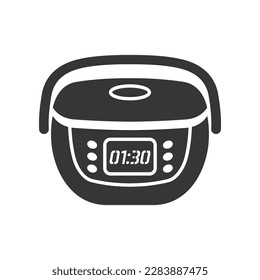 Icono de vector aislado de glifo de cocina lenta multicolor