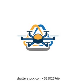 Multicopter Drone Logo Design Template