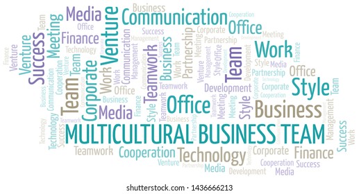 Multicultural Business Team word cloud. Collage made with text only.