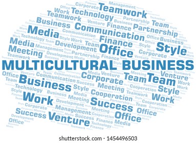 Multicultural Business word cloud. Collage made with text only.