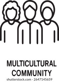 Logotipo do ícone da comunidade multicultural: símbolo de diversidade e inclusão para unidade, cultura e representação global