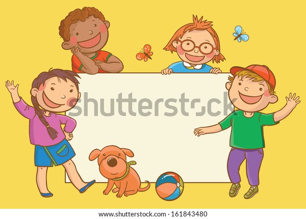 Download Multicultural Group Children Frame Isolated Objects Stock ...