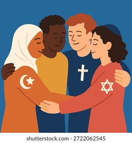 Multikulturelle Gruppe zur Unterstützung religiöser Toleranz