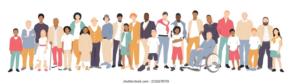 Multicultural Group Fathers Kids Flat Vector Stock Vector (Royalty Free ...