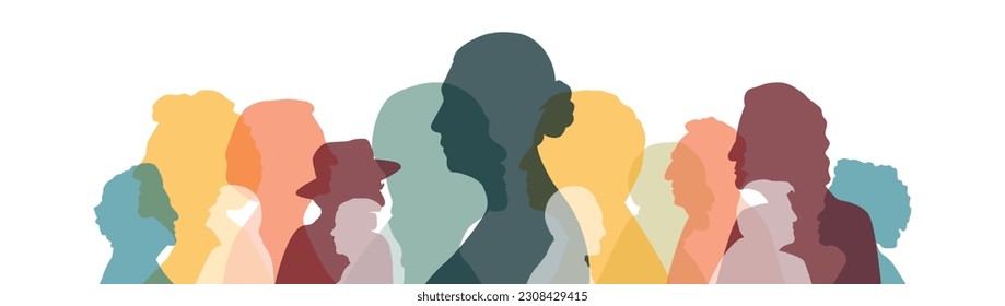 Multicultural group of grandparents. Color design.