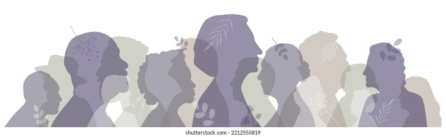 Multicultural group of grandparents. Flat vector illustration.