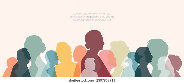 Multicultural group of grandparents. Flat vector illustration.