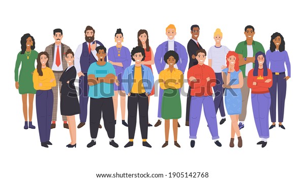 Multicultural Group People People Different Races Stock Vector (Royalty ...