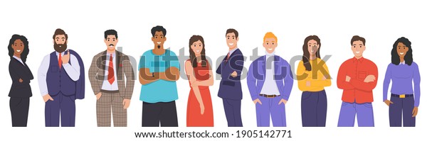 Multicultural Group People People Different Races Stock Vector (Royalty ...