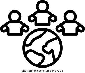 Multicultural Icon Outline Vector Illustration