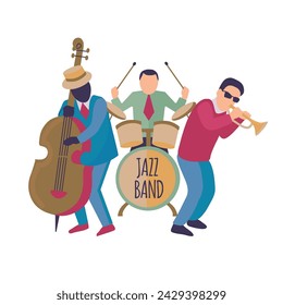 Multicultural Jazzband clipart isolated vector illustration