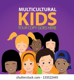 Multicultural Kids. EPS 8 vector, grouped for easy editing. No open shapes or paths.