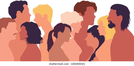 Multicultural Multiracial Society Representations Men Women Stock Vector (Royalty Free 