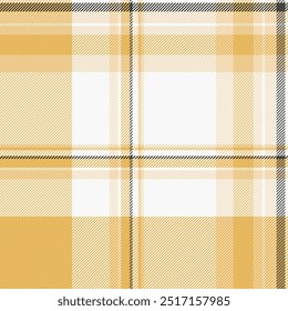 Textura de verificação de padrão multicultural, fundo de tecido sem costura pequeno. Tartan têxtil coreano vetor xadrez em cores brancas e âmbar.