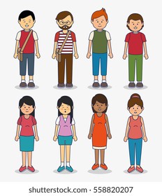 multicultural people avatars icon