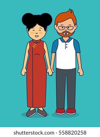 multicultural people avatars icon