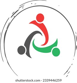 Multicultural people, concept of teamwork, icon vector, The illustration is a vector, Cooperation and teamwork 