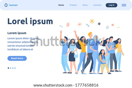Multicultural people standing together isolated flat vector illustration. Cartoon diverse characters of multinational community members. Society and public concept