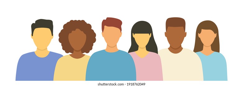 Multicultural people team set. Diverse business men and women avatar icon. Flat design people characters. Human heads vector illustration collection. 