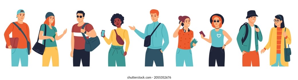 Multicultural students. Young people in modern