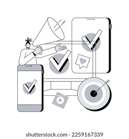 Multi-device targeting abstract concept vector illustration. Cross-device tracking and targeting, multi-device marketing, cross-screen consumer trends, channel optimization abstract metaphor.