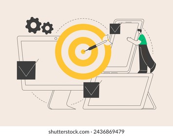 Multi-device targeting abstract concept vector illustration. Cross-device tracking and targeting, multi-device marketing, cross-screen consumer trends, channel optimization abstract metaphor.