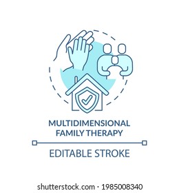 Multidimensional family therapy concept icon. Addiction treatment ways. Professional counseling. Health abstract idea thin line illustration. Vector isolated outline color drawing. Editable stroke