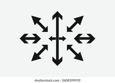 Multidirectional Arrows Icon for Design