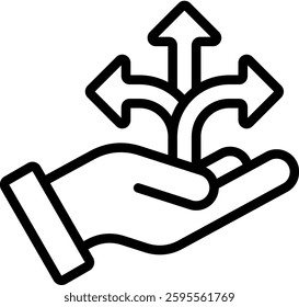 Multidirectional Icon Outline Vector Illustration