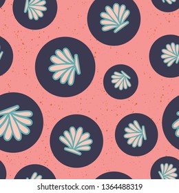 Multidirectional scallop sea shell repeating border design in coral, navy blue and turquoise. Seamless vector design, great for ribbon, edging, trim and graphic design work.