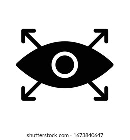 multidirectional view vector glyph flat icon 