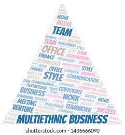 Multiethnic Business word cloud. Collage made with text only.