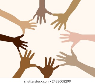 Multiethnic circle from different hands