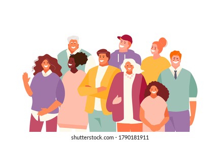 Multiethnic group of different people