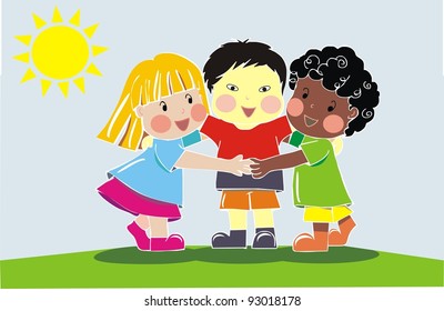 multiethnic group of friends