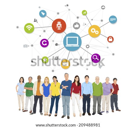 Multi-Ethnic Group of People and Connection Concepts