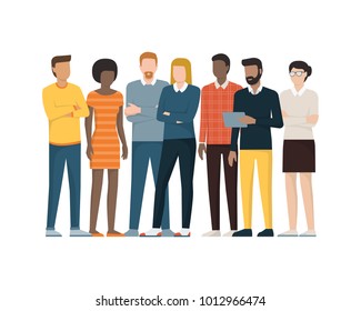 Multiethnic group of people standing together, community and togetherness concept - Shutterstock ID 1012966474