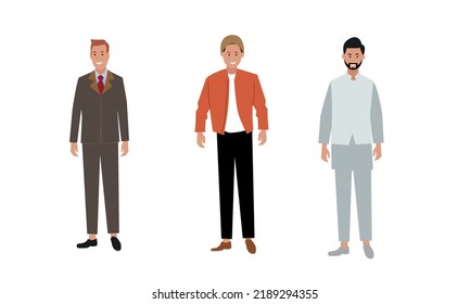 Multiethnic group of people standing together vector illustration