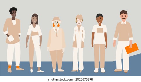 Grupo multiétnico de personas. Retrato de hombres y mujeres. Gente de la diversidad. Ilustración vectorial aislada