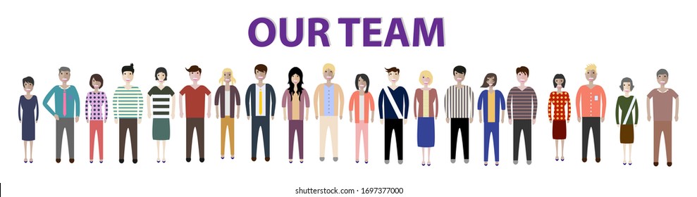 Multiethnic group of working people standing together on white background, diversity and multiculturalism. Set of full body diverse business people. Working man and woman