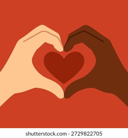 Multiethnic Hands Forming Heart Shape