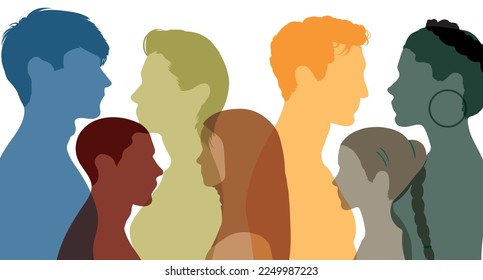 Multi-ethnic and multicultural people. Racial equality. Citizens of different nationalities. 