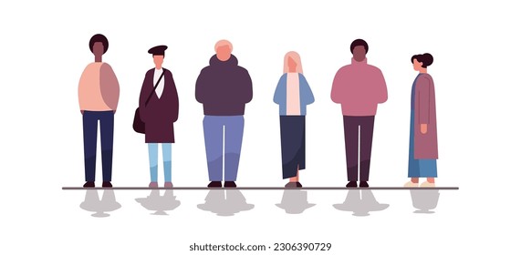 multiethnic people group mix race men women crowd in casual clothes standing togethe diversity multiculturalism